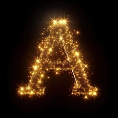 Golden Glitter Letter A