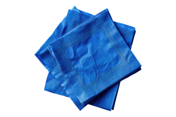 Blue napkin isolated on transparent background