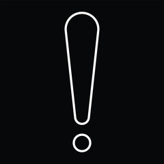 White Exclamation Point on Black Background