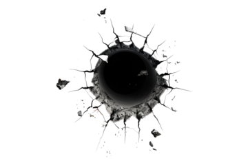 Bullet holes isolated on transparent background