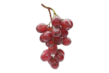 Fototapeta premium Bunch of red grapes isolated on transparent background