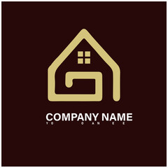 G letter logo, real estate g letter home logo, home icon, g letter icon design