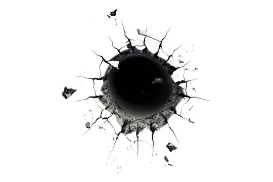 Bullet holes isolated on transparent background