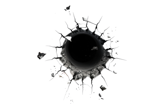 Bullet holes isolated on transparent background - Powered by Adobe