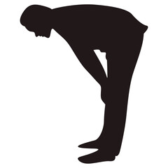 Silhouette of Muslim Pray. Isolated Vector Illustration with Simple Design.