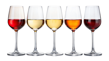 Wine glasses paired, stand out against a plain background