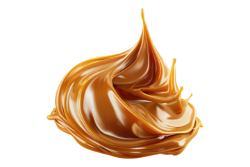 Caramel cream isolated on transparent background