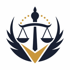        Minimalist law firm logo icon vector illustration.
