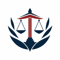        Minimalist law firm logo icon vector illustration.
