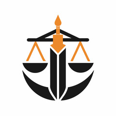        Minimalist law firm logo icon vector illustration.
