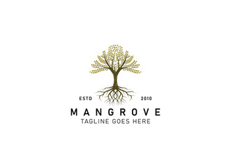 Obraz premium Mangrove tree logo design template