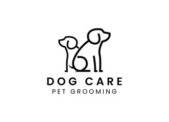 Dog care logo design. Pet grooming and pet house care logo. 