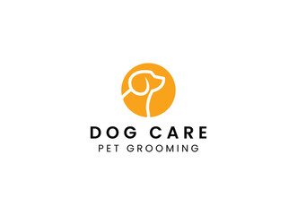 Dog care logo design. Pet grooming and pet house care logo. 