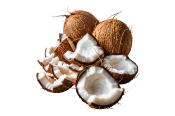 Coconut isolated on transparent background