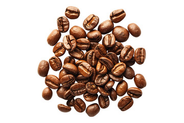 Obraz premium Coffee beans isolated on transparent background
