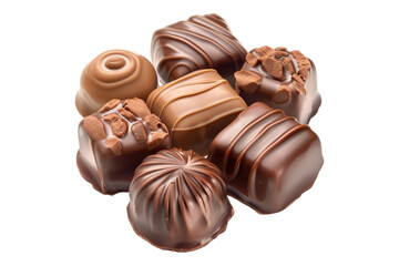 Fototapeta premium Chocolate pralines isolated on transparent background