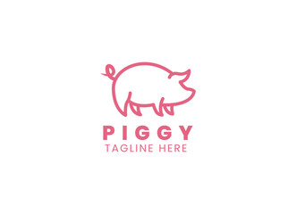 Pig farming logo design. Modern pig farm logo. Fresh pork logo design