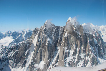 swiss mountains in winter