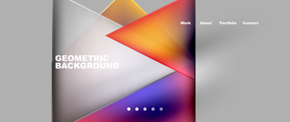 Flowing bright neon gradients geometric abstract background with triangles and lines. Fluid color pattern of color liquid gradient background for wallpaper, banner, background, card, landing page