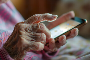  Elderly Hands Using Smartphone