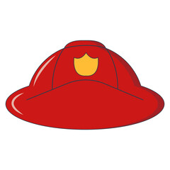 Cartoon Firefighter Safety Equipment. Isolated on White Background. Vector Sticker Design.
