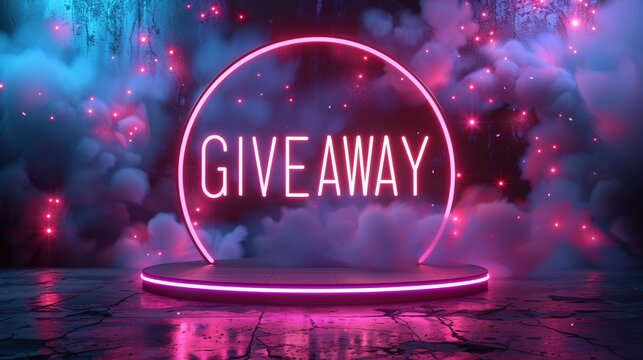 Enter to win a neon sign promotion at a store with a large discount.