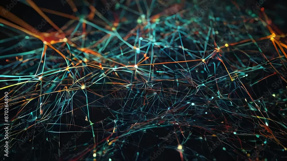 Poster a network of lines and dots abstract background