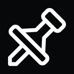 White Pushpin Icon