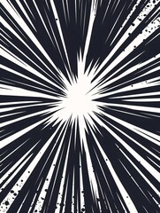 Obraz premium Retro-style comic banner with speed beams and action lines for decoration.