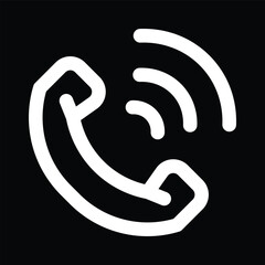 White Phone with Sound Waves Icon