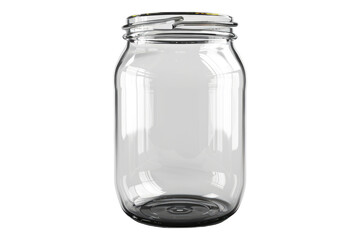 Empty glass jar isolated on transparent background