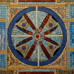 Obraz premium mosaic, tile, geometric shapes Gerenative AI