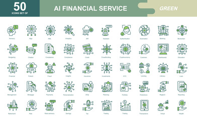 AI Financial Services icon set