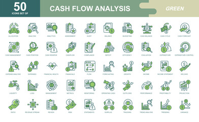 Cash Flow Analysis icon set