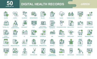 Digital Health icon set