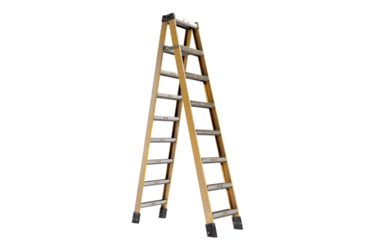 Extension ladder isolated on transparent background