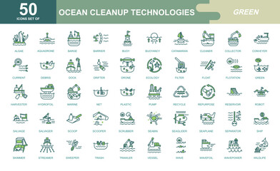 Ocean Cleanup icon set