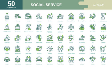 Social Service icon set