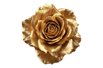 Gold rose isolated on transparent background