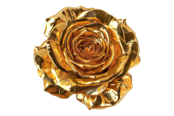 Gold rose isolated on transparent background