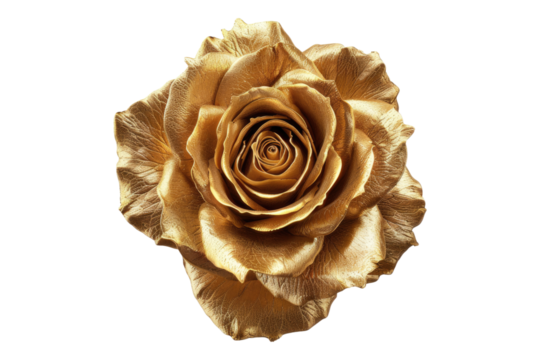 Gold rose isolated on transparent background - Powered by Adobe