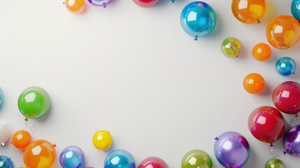 party balloons on a white background