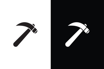 Hammer icon template black white color editable. Hammer symbol Flat vector sign isolated on white black background