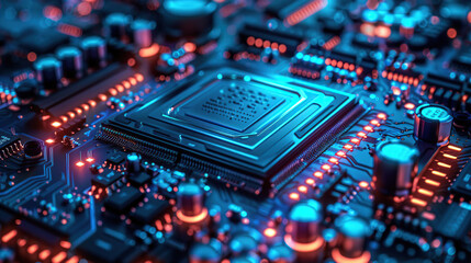 Obraz premium Electronic components, integrated circuit boards, electronic devices