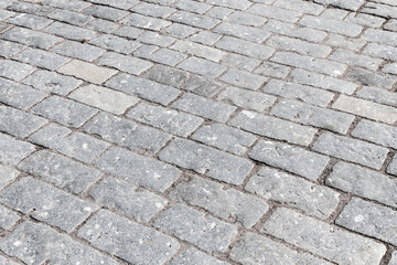 Concrete tiling background, gray rectangle paving slabs