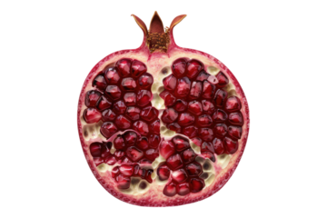Hafl pomegranate isolated on transparent background