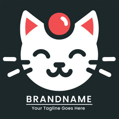 Playful and cute cat logo with a modern and cheerful design