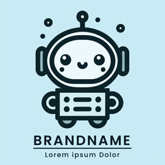 Fun and creative robot logo with a cute and modern look