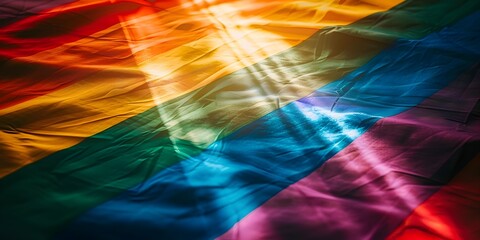 Radiant Rainbow Flag with Luminous Sun Rays Vibrant Chromatic Spectrum and Ethereal Glow