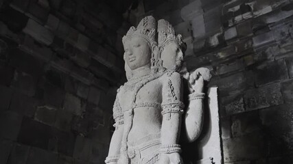 Close up of Shiva Siwa Statue inside of the big main candi at the famous Prambanan Temple in Yogyakarta Java Indonesia